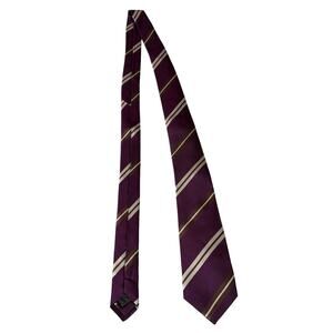 Creazioni Tucci Firenze Tie Purple Silver Stripes 100% Silk Italy 3X61 In